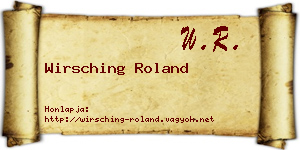 Wirsching Roland névjegykártya