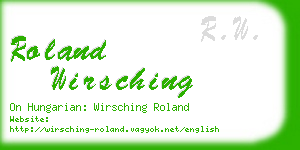 roland wirsching business card